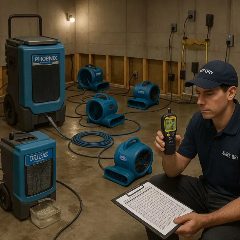 Structural Drying and Dehumidification process in Chauncey, OH